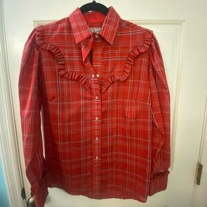 Rockmount Ranch Wear Vintage Red Plaid Snaps/Button Down Shirt